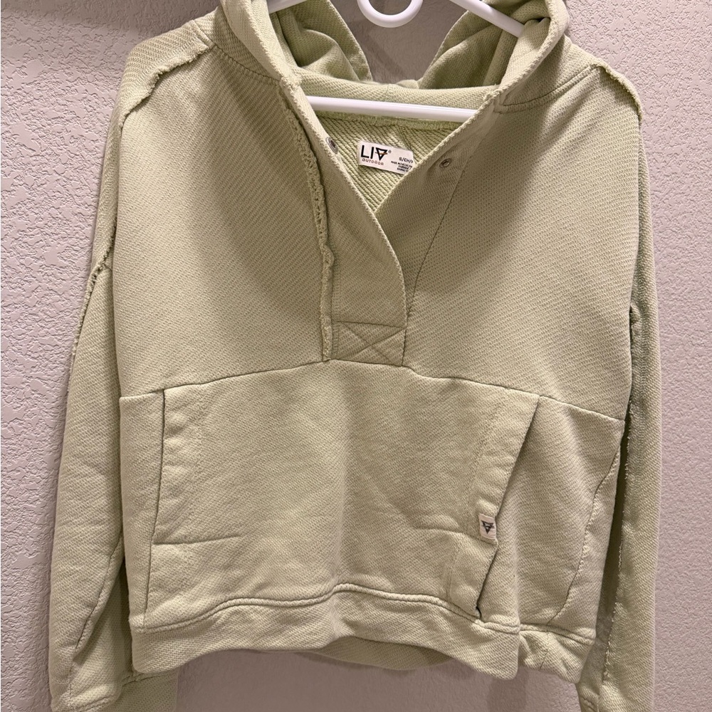 LIV Women's Light Green Hooded Sweater